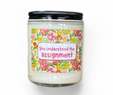 "You understood the assignment" Card Candles