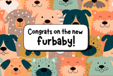 "Congrats on the new  furbaby!" ***DOG*** Card Candles
